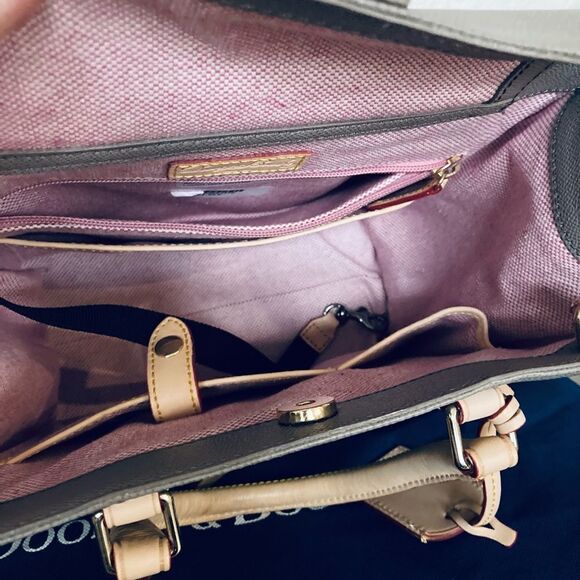 Dooney & Bourke Gray Leather Satchel Bag Purse - Picture 9 of 12